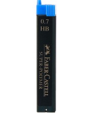 Μίνι γραφίτες  Faber-Castell - Super-Polymer, 0.7 mm, HB, 12 τεμάχια