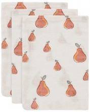 Πετσέτες μουσελίνας Jollein - Pear, 15 x 20 cm, 3 τεμάχια -1