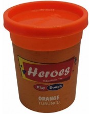 Φυσική πλαστελίνη σε κουτί Heroes Play Dough - Πορτοκαλί -1