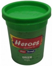 Φυσική πλαστελίνη σε κουτί Heroes Play Dough - Πράσινη -1