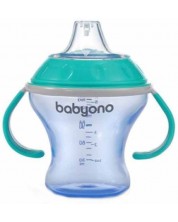 Κύπελλο που δεν χυθεί με μαλακή μύτη Babyono - 180 ml, τουρκουάζ -1