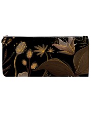 Κασετίνα Victoria's Journals Florals - Χρυσό και μαύρο, 1 φερμουάρ