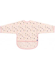 Αδιάβροχη σαλιάρα με μανίκια και τσέπη KikkaBoo - Arty, Pink Pattern -1