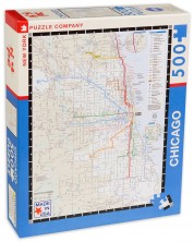 Παζλ New York Puzzle 500 κομμάτια - Συγκοινωνιακός χάρτης του Σικάγο