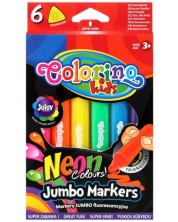 Μαρκαδόροι νέον Colorino Kids - Jumbo, 6 χρώματα -1