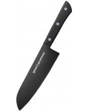 Нож Santoku Samura - Shadow, 17.5 cm, μαύρη αντικολλητική επίστρωση