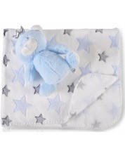 Κουβέρτα με παιχνίδι  Cangaroo - Blue Bear, 90 x 75 cm -1