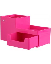 Organizer γραφείου Deli Rio - EZ25140, 3 θήκες, κυκλάμινο -1