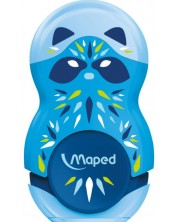 Ξύστρα με γόμα 2 σε 1 Maped Mini Cute - Loopy, μπλε