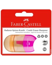 Ξύστρα Faber-Castell Trend Combi - Με γόμα , ροζ -1