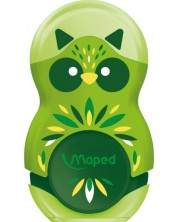 Ξύστρα με γόμα 2 σε 1 Maped Mini Cute - Loopy, πράσινη -1