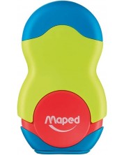 Ξύστρα με γόμα  Maped Loopy - Soft Touch, πράσινο -1