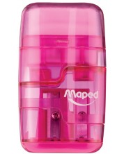 Ξύστρα με γόμα  Maped Connect - Тransparent, ροζ -1