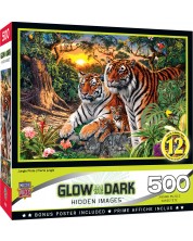 Παζλ Master Pieces 500 κομμάτια - Τίγρεις στη ζούγκλα   -1