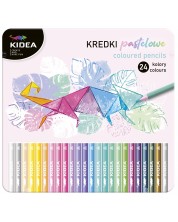 Παστέλ μολύβια Kidea σε μεταλλικό κουτί - 24 χρώματα