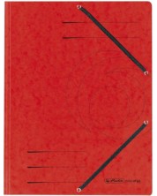 Φάκελος Herlitz - Quality, με λάστιχο και τρία φλαπ, κόκκινο