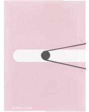 Φάκελος Herlitz - Quality, με λάστιχο και τρία φλαπ,ροζ