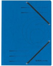 Φάκελος Herlitz - Quality, με λάστιχο και τρία φλαπ,μπλε