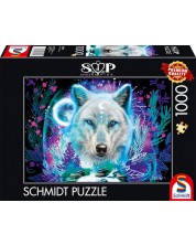 Παζλ Schmidt 1000 κομμάτια - Νέον αρκτικός λύκος -1