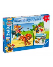 Παζλ Ravensburger 3 x 49 κομμάτια - Οι 4 πατούσες, Paw Patrol