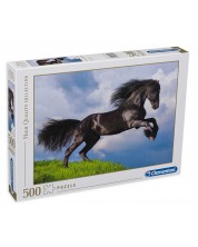 Παζλ Clementoni 500 κομμάτια - Φριζιανό μαύρο άλογο -1