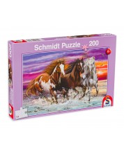 Παζλ Schmidt 200 κομμάτια - Άλογα και ηλιοβασίλεμα