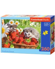 Παζλ Castorland από 260 τεμάχια - Σκαντζόχοιροι και φράουλες