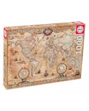 Παζλ Educa 1000 κομμάτια - Αρχαίος χάρτης του κόσμου -1