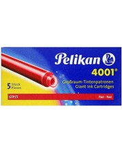 Ανταλλακτικό στυλό Pelikan - μακρύ, 5 τεμάχια, κόκκινο