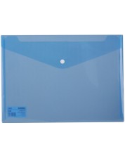 Φάκελος με κουμπί Deli Aurora - E5505, A4, διαφανής, μπλε