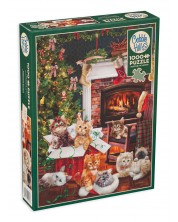 Παζλ Cobble Hill 1000 κομμάτια - Χριστουγεννιάτικα γατάκια -1