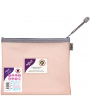 Φάκελος με φερμουάρ   Snopake - А5, παστέλ ροζ