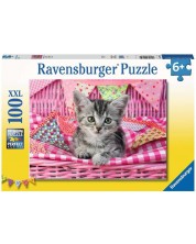 Παζλ Ravensburger 100 XXL κομμάτια - Χαριτωμένο γατάκι -1