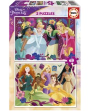  Παζλ  Educa  2 x 48 τεμαχίων - Πριγκίπισσες της Disney