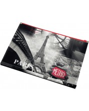 Φάκελος με φερμουάρ Panta Plast, A4 - Paris Collection -1