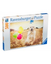 Παζλ Ravensburger από 500 κομμάτια - Σκυλί με μπαλόνια