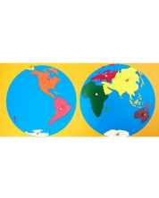 Παζλ Montessori Smart Baby -Χάρτης του κόσμου, 9 κομμάτια  -1