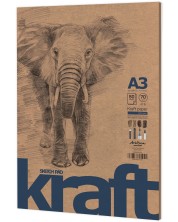 Βιβλίο ζωγραφικής Drasca Elephant - kraft, 50 φύλλα, A3