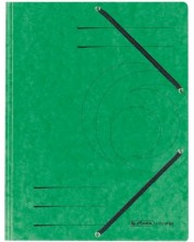 Φάκελος  Herlitz - Quality,με λάστιχο και τρείς  θήκες, πράσινο -1