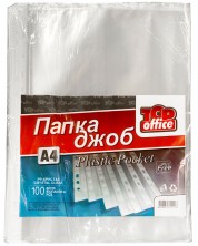 Φάκελος ζελατίνα  Top Office - A4, Κρύσταλλο,40 microns,, 100 τεμάχια -1