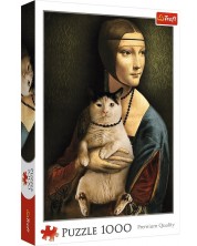 Παζλ Trefl από 1000 κομμάτια - Κυρία με γάτα