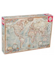 Παζλ Educa 4000 κομμάτια - Ο χάρτης του κόσμου -1