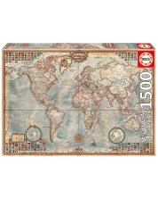Παζλ Educa 1500 κομμάτια - Πολιτικός χάρτης του κόσμου -1