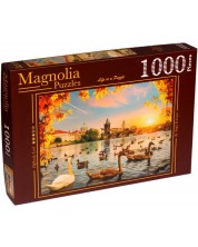 Παζλ Magnolia  1000 κομμάτια - Κύκνοι κοντά στη Charles Bridge