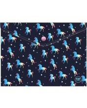 Φάκελος με κούμπωμα Cool Pack Blue Unicorn - A4