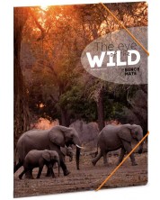 Φάκελος με λάστιχο Ars Una The Eyes of the Wild A4 -ελέφαντας -1