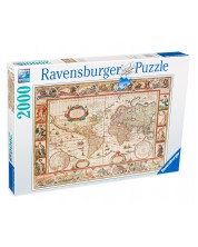 Παζλ Ravensburger 2000 κομμάτια - Αρχαίος παγκόσμιος χάρτης από το 1650