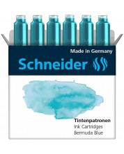 Ανταλλακτικό Μελάνι για Πένα Schneider -Μπλε βερμούδα, 6 τεμάχια -1