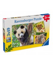  Παζλ Ravensburger 3 x 49 τεμαχίων -Πάντα, τίγρη και λιοντάρι