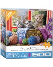 Παζλ Eurographics 500 XL κομμάτια - Γάτες που πλέκουν (Knittin' Kittens)